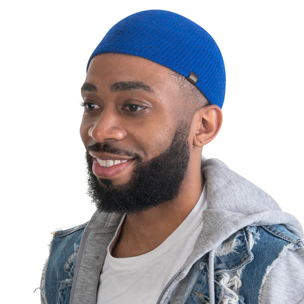 Handmade Open Knit Skull Cap Kufi Hat w/ Triangle Pattern