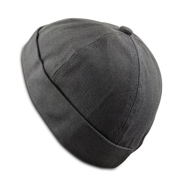 Gray - Brimless Docker Hat