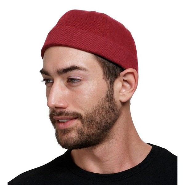 Red - Brimless Docker Hat