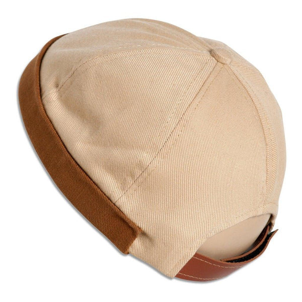 Sand W/ Tan Cuff - Brimless Docker Hat