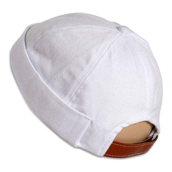 White - Brimless Docker Hat