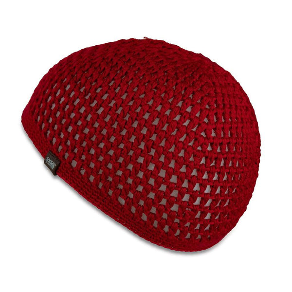 skull cap handmade kufi open red