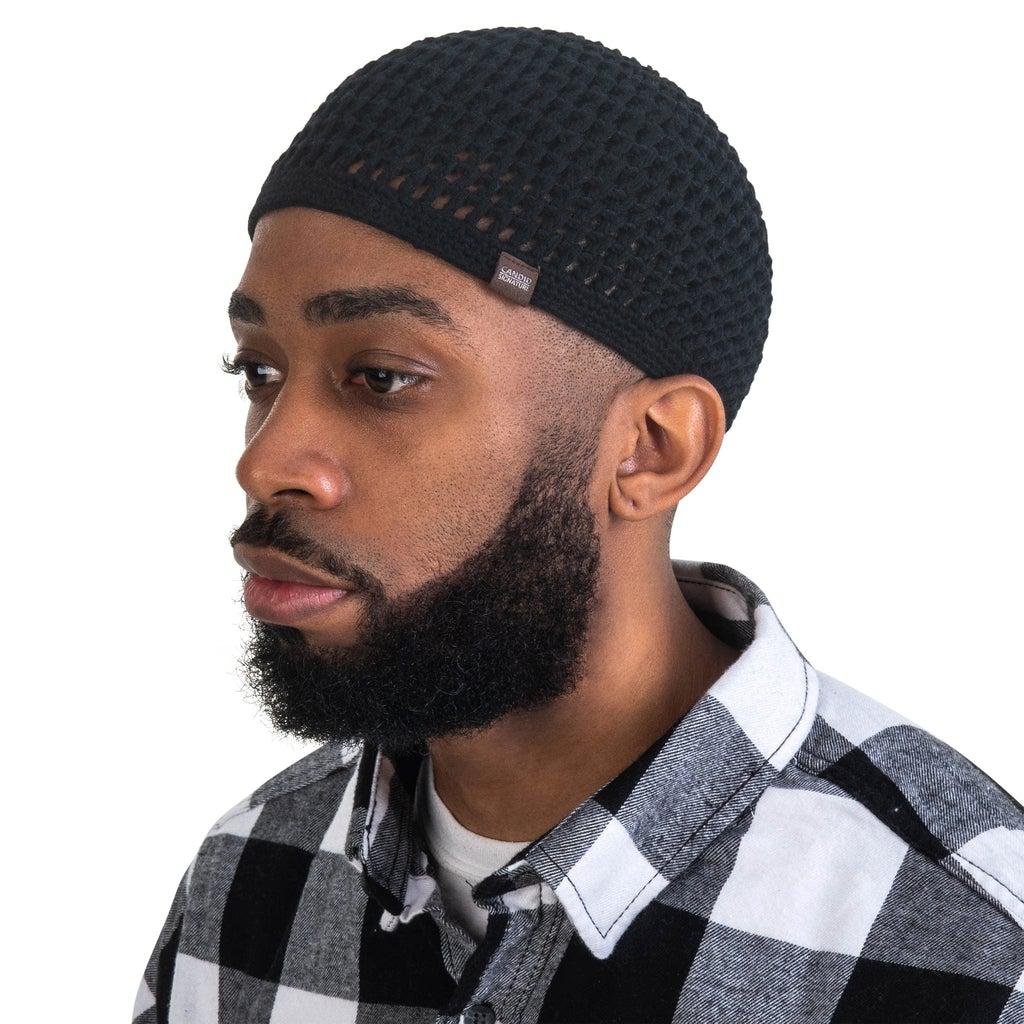 Handmade Open Knit Skull Cap Kufi Hat Made with Soft & Breathable Bamboo /  Cotton