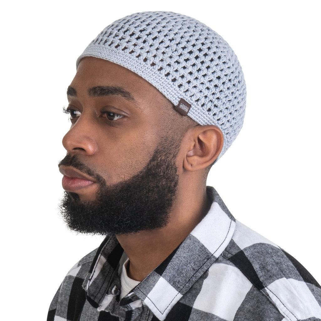 Handmade Open Knit Skull Cap Kufi Hat Made with Soft Bamboo / Cotton