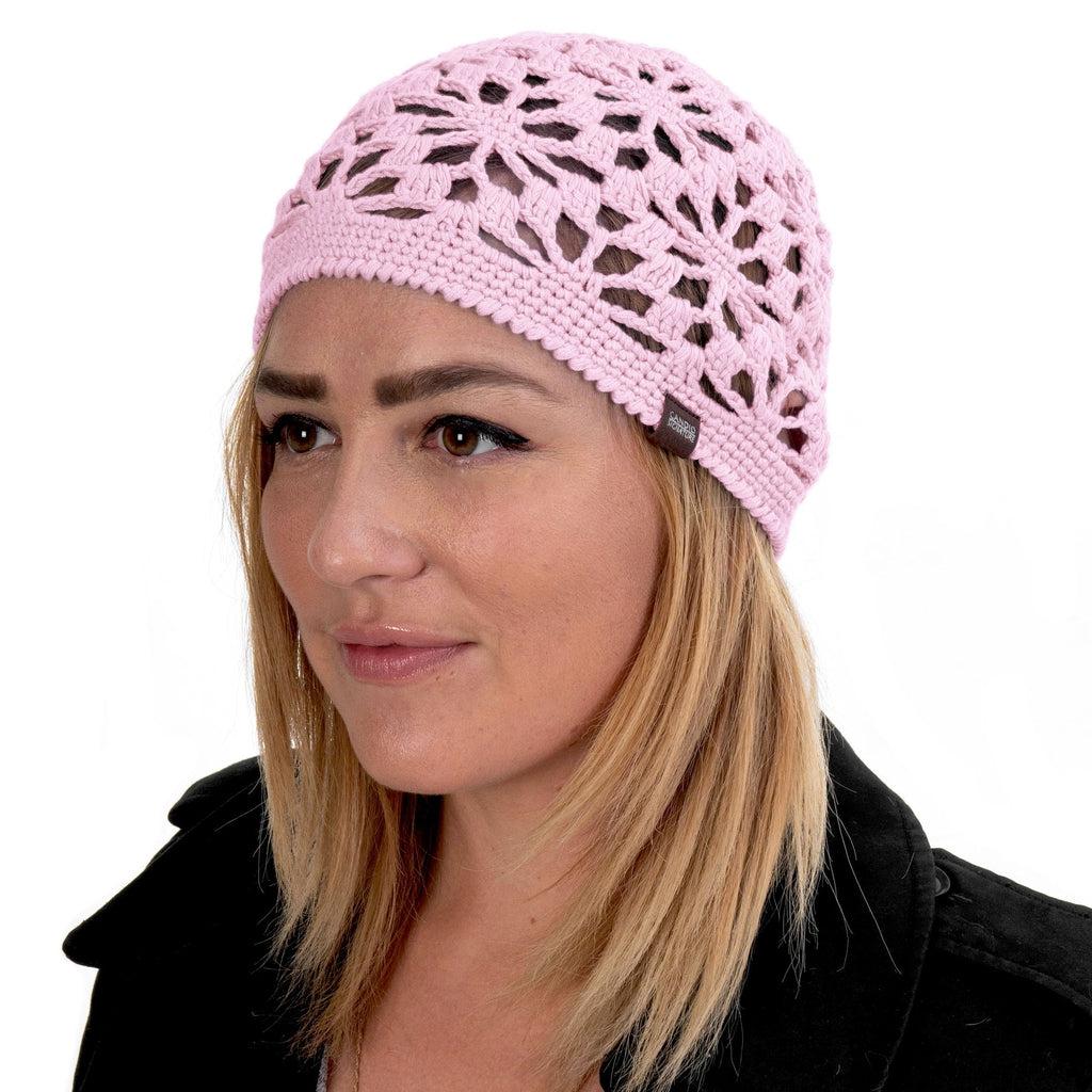 Premium Women's Beanie Floral Design Handmade Natural Bamboo