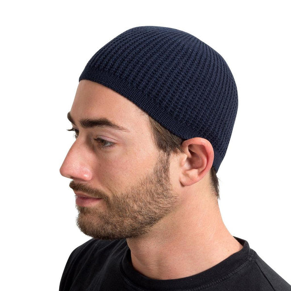 Blue - Ribbed Kufi Hat Skull Cap