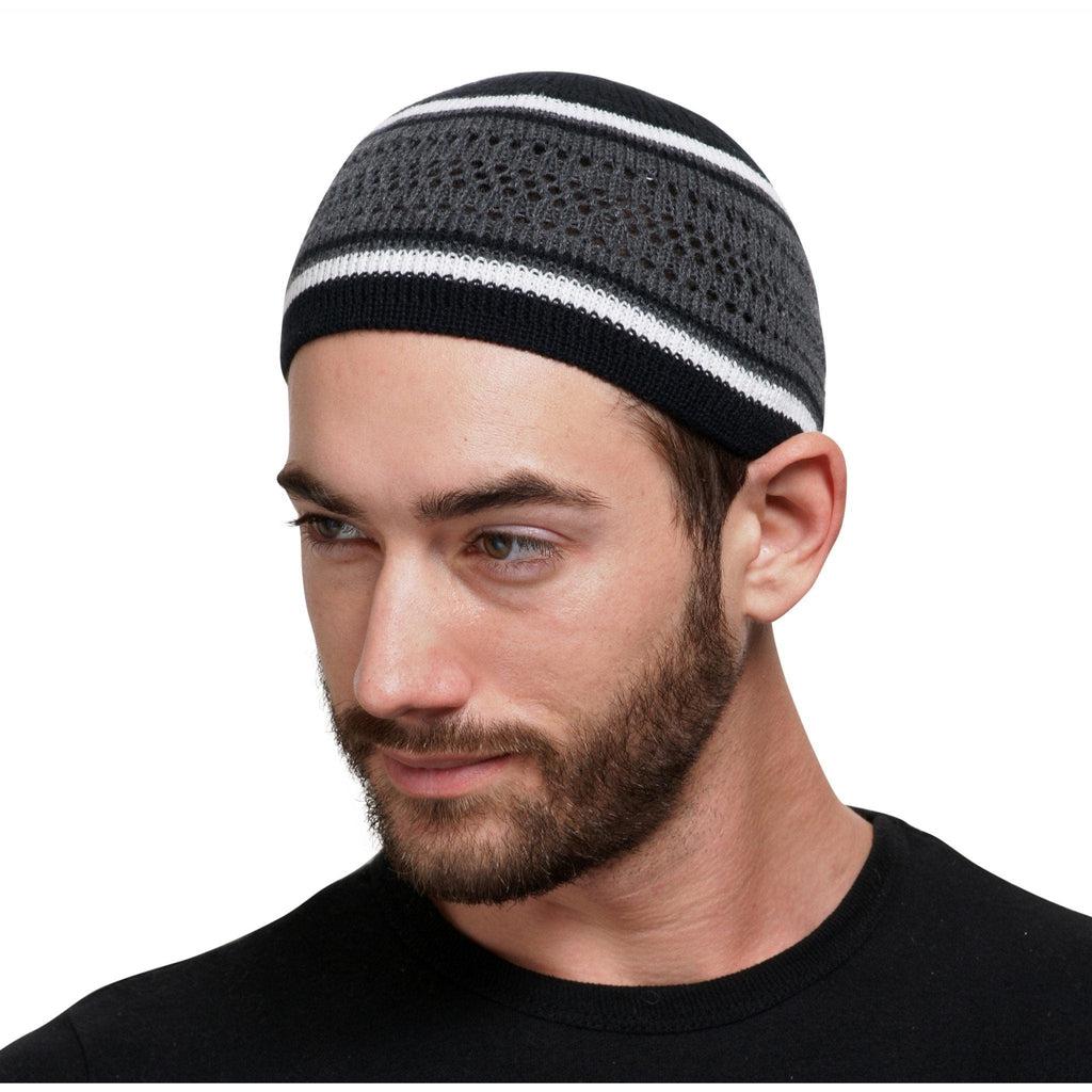 Custom Striped Beanie for Men & Women Designer Acrylic Fleece Skull Cap  Hats 1 Size Black Design Only at  Men's Clothing store
