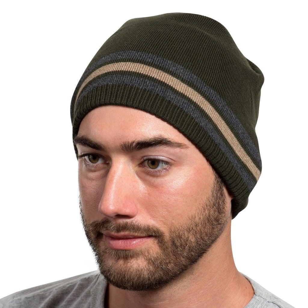 Candid Signature Candid Black Striped Cotton Beanies Men Women All Season, Adult Unisex, Size: Fits All